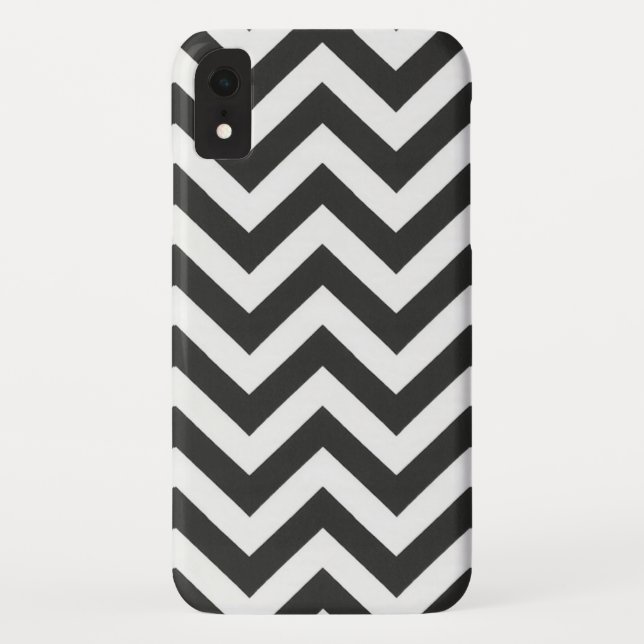 Funda De Case-Mate Para iPhone Chevron blanco negro (Reverso)