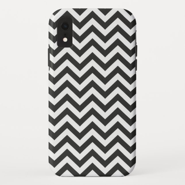 Funda De Case-Mate Para iPhone Chevron blanco negro (Reverso)