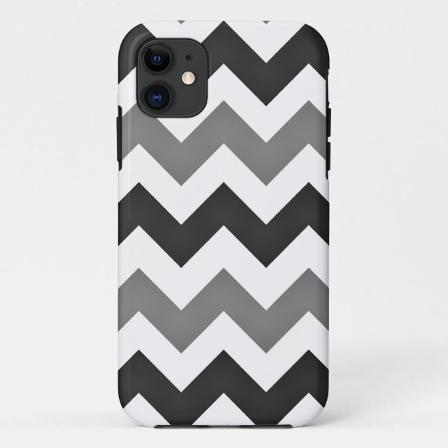 Funda De Case-Mate Para iPhone Chevron blanco y gris Zigzag (Reverso)