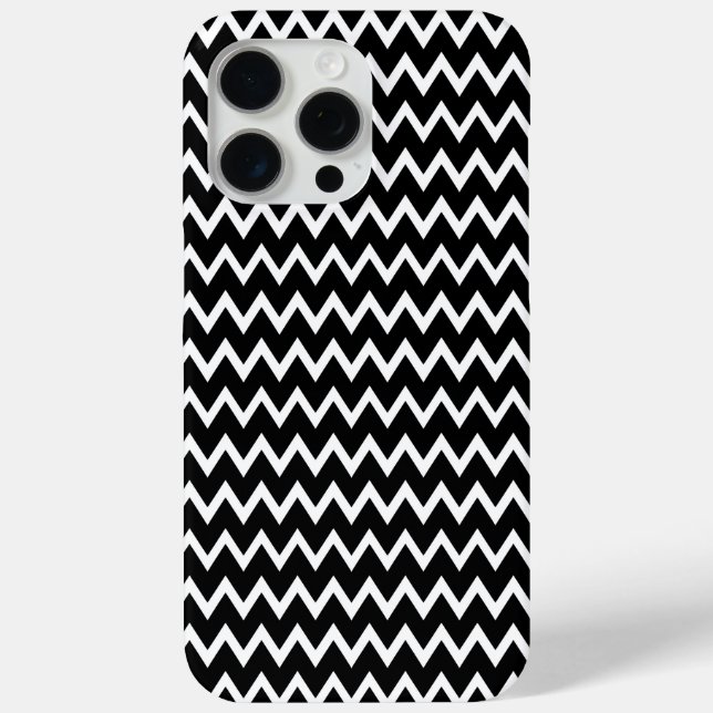 Funda De Case-Mate Para iPhone Chevron Blanco Y Negro (Reverso )