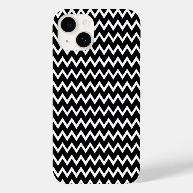 Funda De Case-Mate Para iPhone Chevron Blanco Y Negro (Reverso )