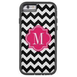 title_seo2 Chevron blanco y negro con monograma rosado calien