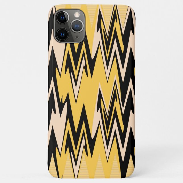 Funda De Case-Mate Para iPhone Chevron con zigzag amarillo y negro (Reverso)