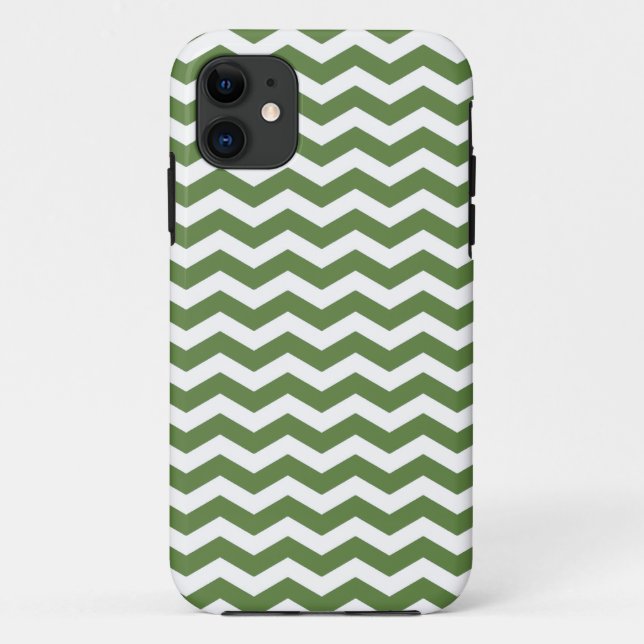 Funda De Case-Mate Para iPhone Chevron de la ola verde de las Palmas (Reverso)