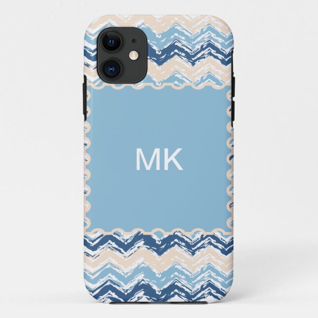 Funda De Case-Mate Para iPhone Chevron de olas oceánicas (Reverso)