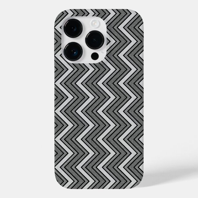 Funda De Case-Mate Para iPhone Chevron gris y negro (Reverso )