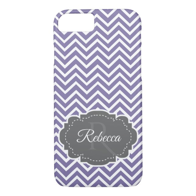 Funda De Case-Mate Para iPhone Chevron morado personalizado (Reverso)