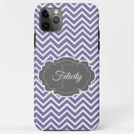 Funda Para iPhone 11 Pro Max Chevron morado personalizado