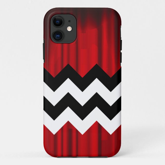Funda De Case-Mate Para iPhone chevron negro lodge (Reverso)