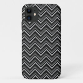 Funda Para iPhone 11 Chevron negro y plateado