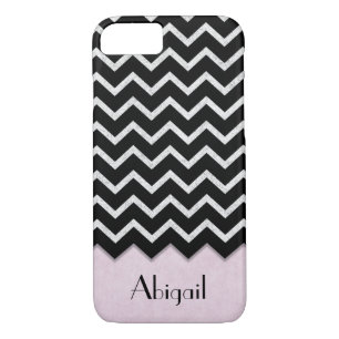 Funda Para iPhone 8/7 chevron negro y plateado con borde negro