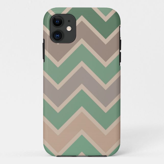 Funda De Case-Mate Para iPhone Chevron Peach Rosa Verde (Reverso)