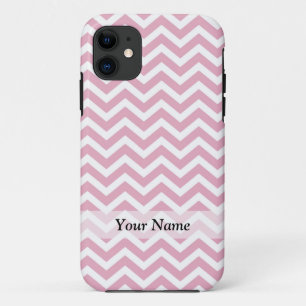 Funda Para iPhone 11 Chevron rosa y blanco