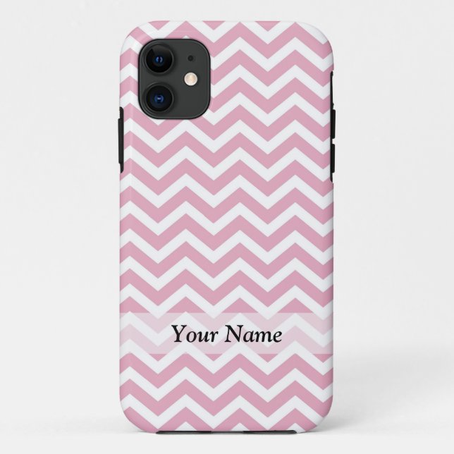 Funda De Case-Mate Para iPhone Chevron rosa y blanco (Reverso)