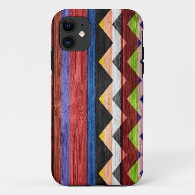 Funda De Case-Mate Para iPhone Chevron Stripe Modern Wood (Reverso)