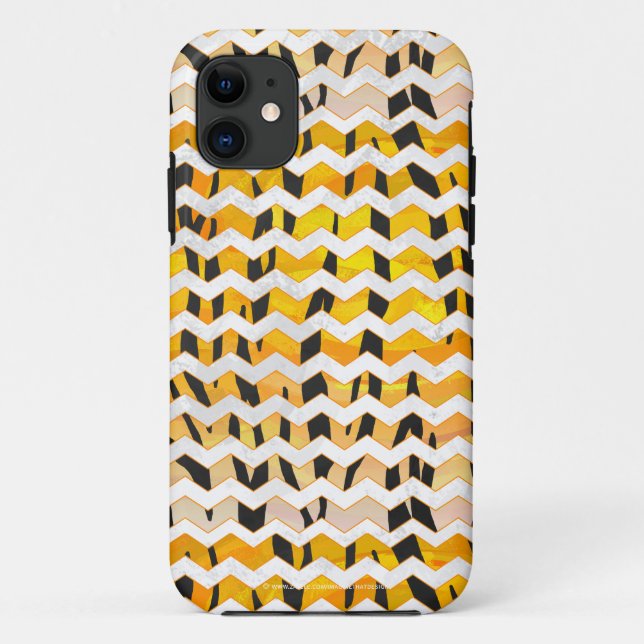 Funda De Case-Mate Para iPhone Chevron Tiger Impresión negra y Naranja (Reverso)