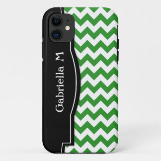 Chevron verde marco negro iPhone 5 funda