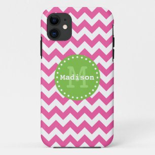 title_seo2 Chevron verde rosa brillante Zigzag Monograma
