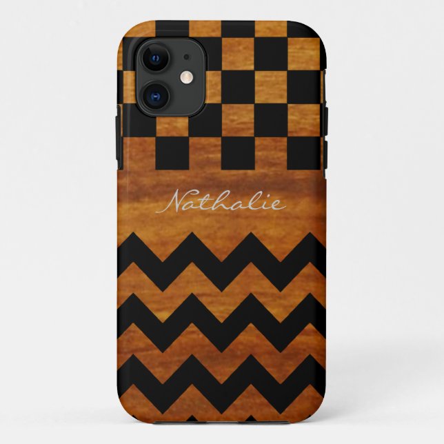Funda De Case-Mate Para iPhone chevron y cuadrados personalizados (Reverso)