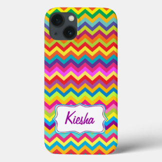 Funda Para iPhone 13 Chevron zigzag patrón estuche de iphone multicolor