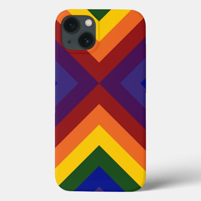 Funda De Case-Mate Para iPhone Chevrons arcoiris (Reverso)