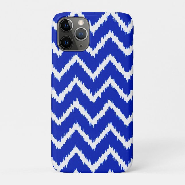 Funda De Case-Mate Para iPhone Chevrons Ikat - azul cobalto y blanco (Reverso)