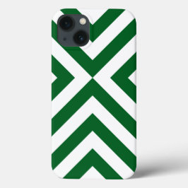 Funda Para iPhone 13 Chevrons verdes y blancos audaces