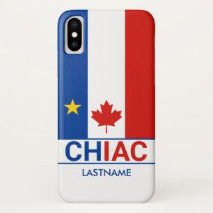 Funda Para iPhone X Chiac Acadian Bandera canadiense personalizada