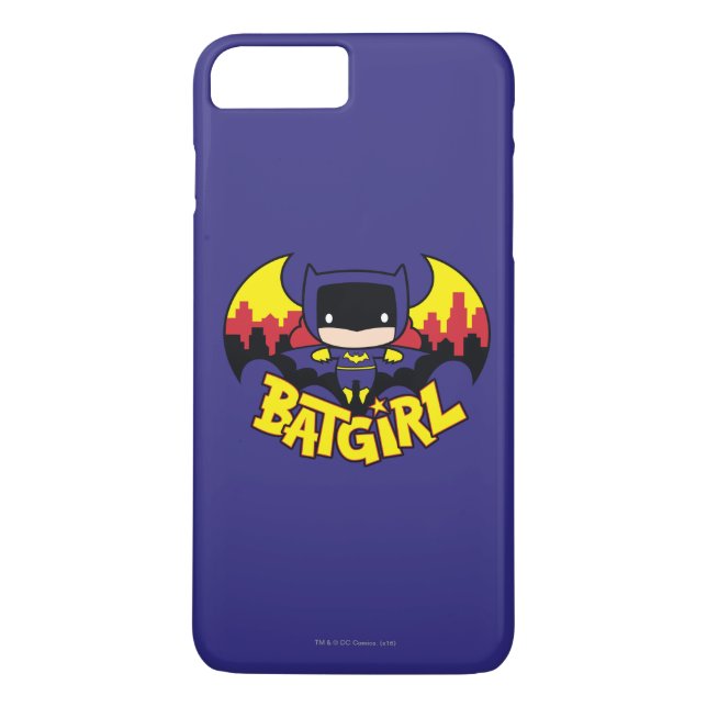Funda De Case-Mate Para iPhone Chibi Batgirl Con Skyline Y Logo Gótico (Reverso)