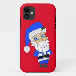 Funda Para iPhone 11 Chibi Blue Suit Santa