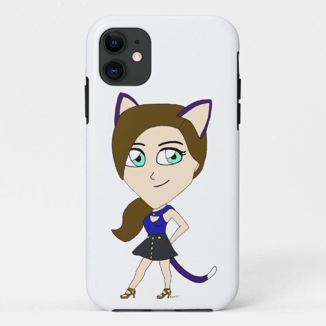 Funda De Case-Mate Para iPhone chibi catgirl (Reverso)
