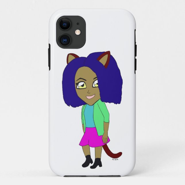 Funda De Case-Mate Para iPhone chibi catgirl (Reverso)