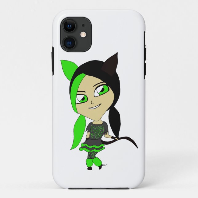 Funda De Case-Mate Para iPhone chibi catgirl (Reverso)