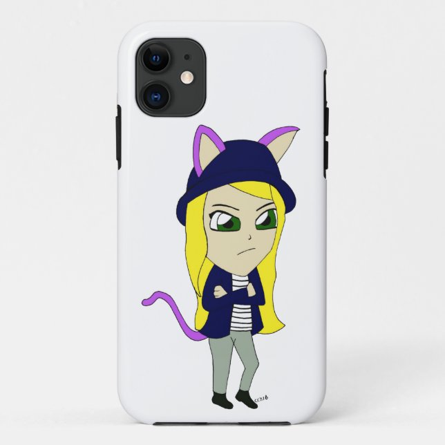 Funda De Case-Mate Para iPhone chibi catgirl (Reverso)