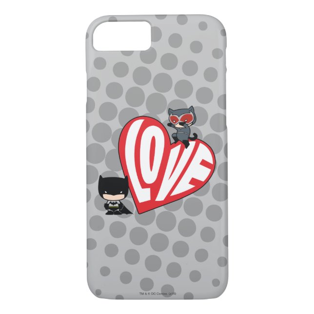 Funda De Case-Mate Para iPhone Chibi Catwoman salta sobre Batman (Reverso)