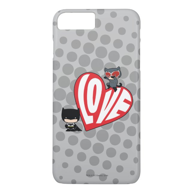 Funda De Case-Mate Para iPhone Chibi Catwoman salta sobre Batman (Reverso)