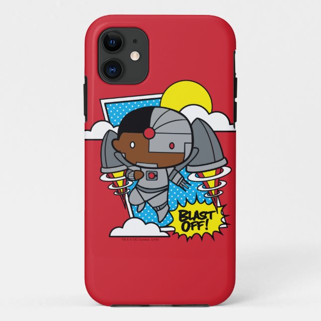 Funda De Case-Mate Para iPhone ¡Chibi Cyborg Blast! (Reverso)