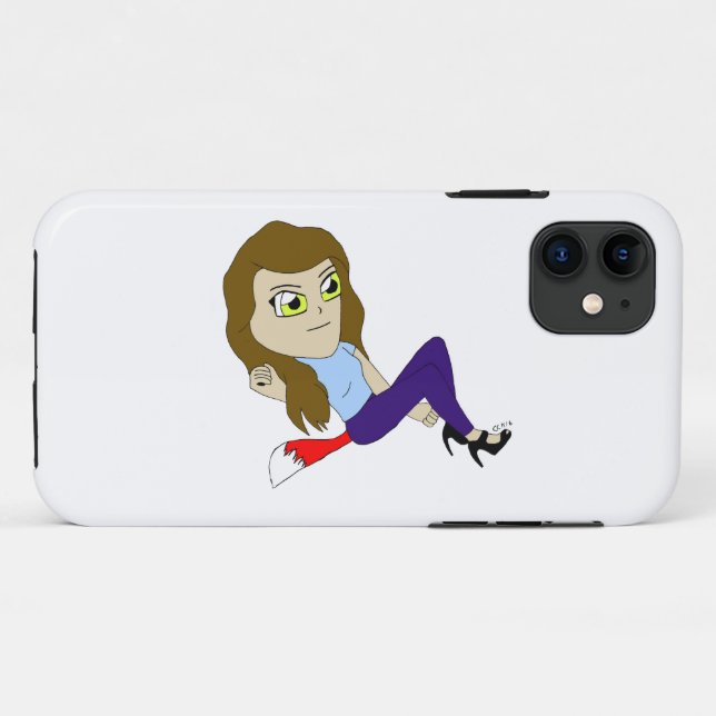 Funda De Case-Mate Para iPhone chibi foxy chica (Reverso (horizontal))