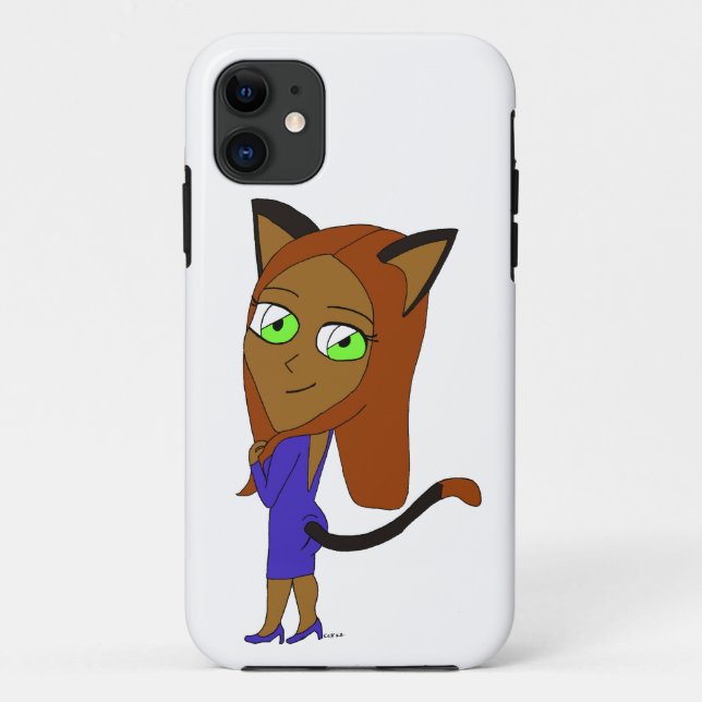 Funda De Case-Mate Para iPhone chibi gatita  (Reverso)