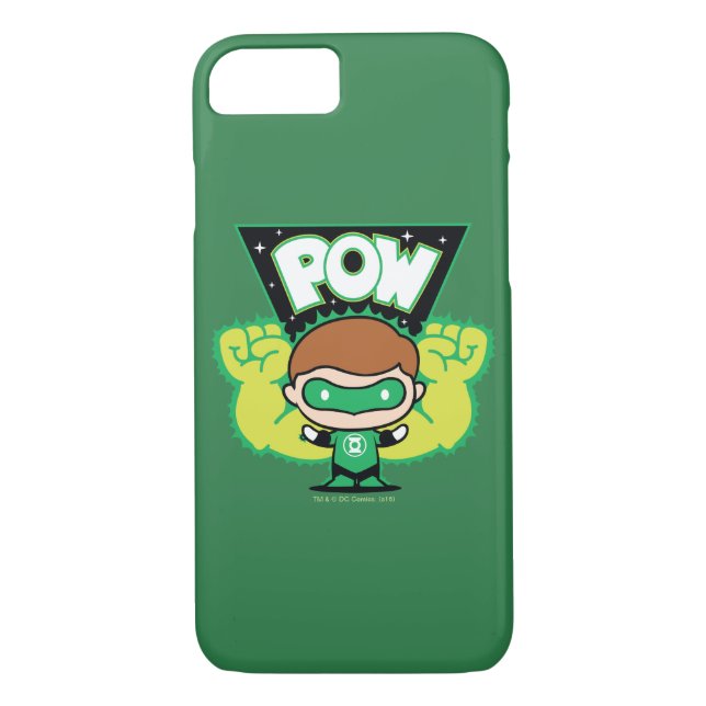 Funda De Case-Mate Para iPhone Chibi Green Lantern Formando puños gigantes (Reverso)