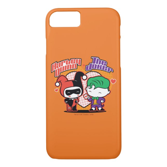 Funda De Case-Mate Para iPhone Chibi Harley Quinn & Chibi Joker Hearts (Reverso)
