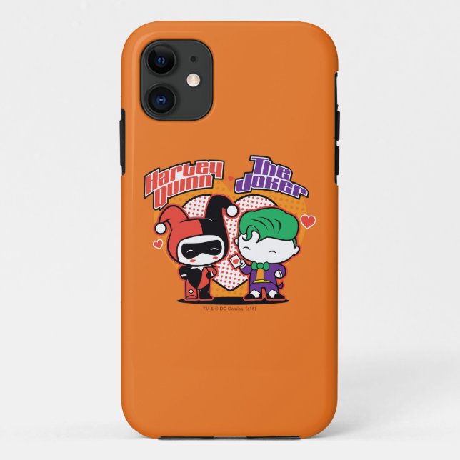Funda De Case-Mate Para iPhone Chibi Harley Quinn & Chibi Joker Hearts (Reverso)