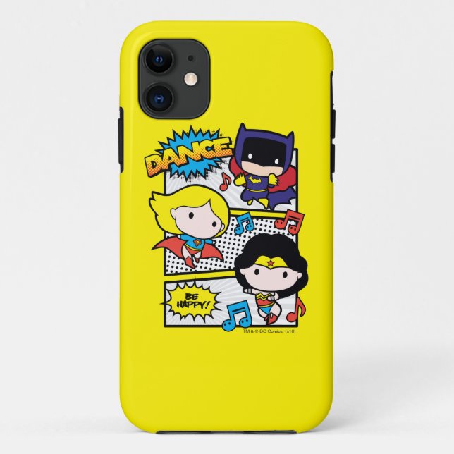 Funda De Case-Mate Para iPhone Chibi Heroes Dancing (Reverso)