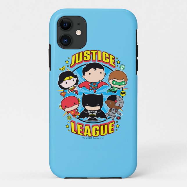 Funda De Case-Mate Para iPhone Chibi Justice League Group (Reverso)