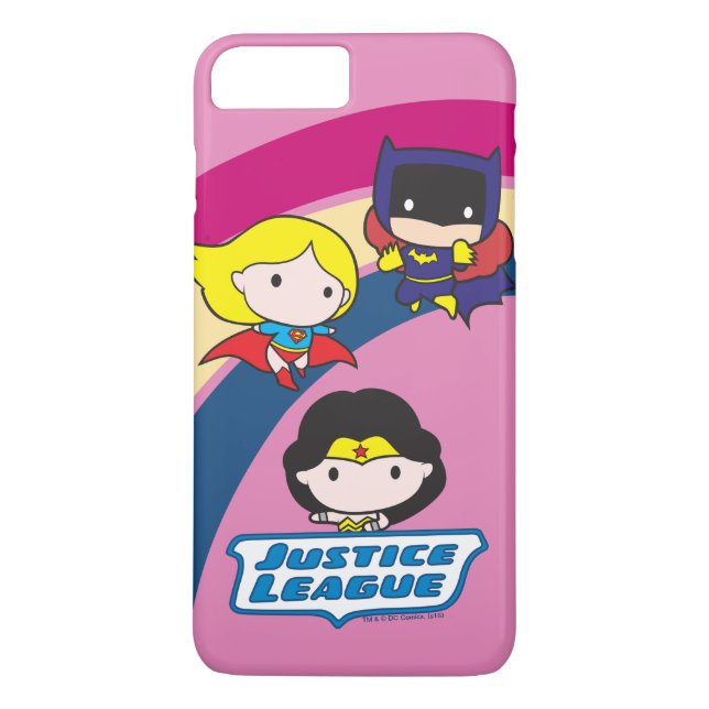 Funda De Case-Mate Para iPhone Chibi Justice League Rainbow (Reverso)