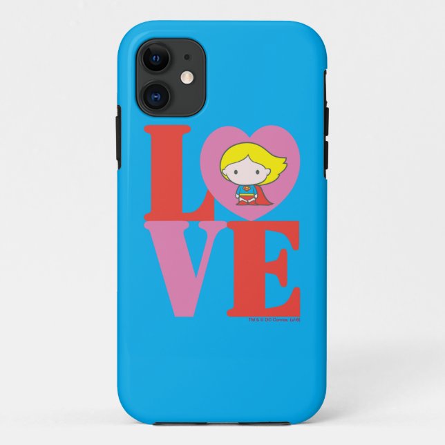 Funda De Case-Mate Para iPhone Chibi Supergirl LOVE (Reverso)