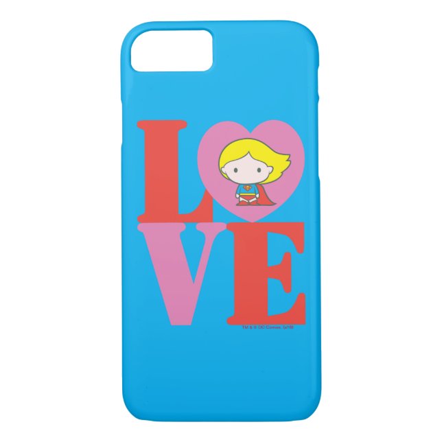 Funda De Case-Mate Para iPhone Chibi Supergirl LOVE (Reverso)