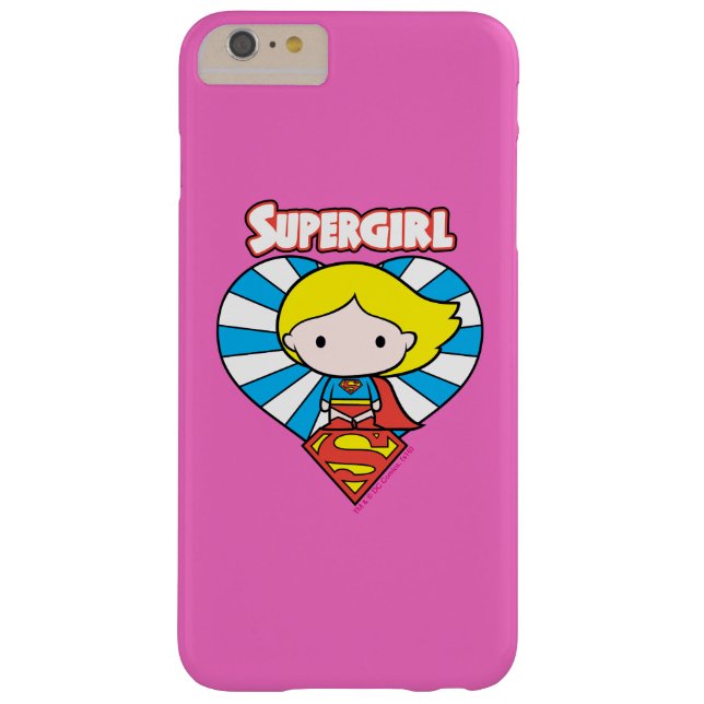 Funda De Case-Mate Para iPhone Chibi Supergirl Starburst Heart and Logo (Reverso)