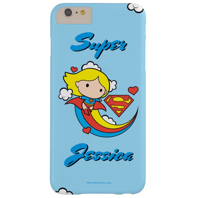 Funda De Case-Mate Para iPhone Chibi Supergirl Volando Arcoiris (Reverso)