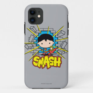 Funda Para iPhone 11 Chibi Superman huele a través de la pared de ladri